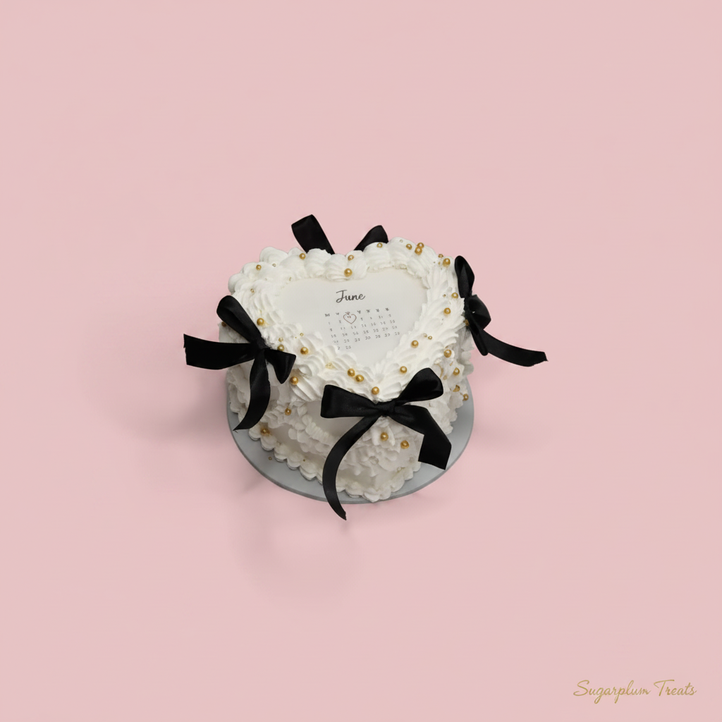 Heart Calendar Cake - Consistent Pink 2