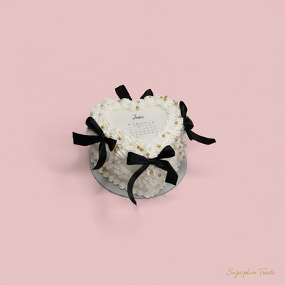 Heart Calendar Cake - Consistent Pink 2