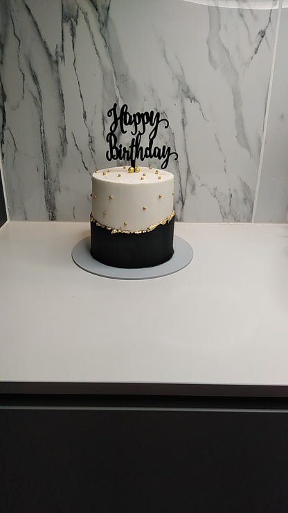 Black,White & Gold Birthday Cake